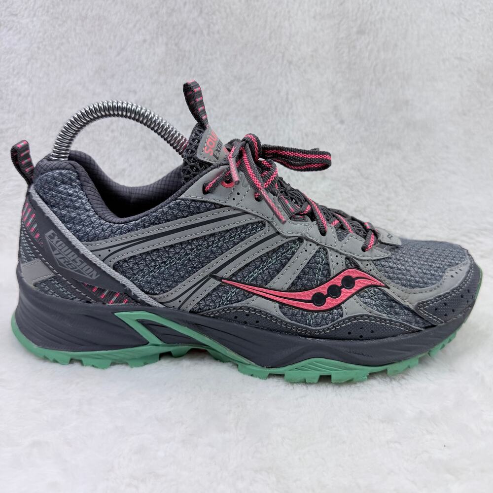 Saucony Excursion TR8 Womens Trail Running Shoes Gray Pink Green Size 8 S5203-2
